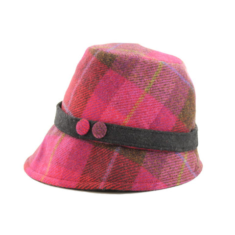 Clodagh Hat - Pink Plaid
