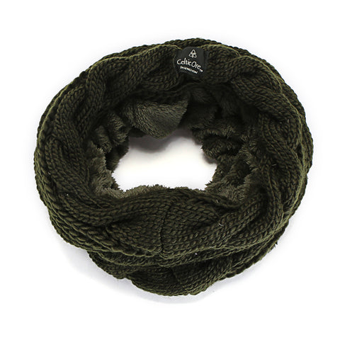 Fur Lined Snood - Green