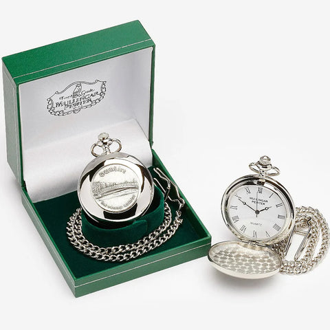 Gents Quartz Pewter Pocket Watch - Ha'penny Bridge