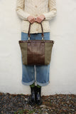 Traditional Tweed & Leather Shopping Bag