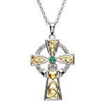 ShanOre Emerald and Diamond Claddagh Cross