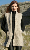 Sleeveless Herringbone Cardigan Sweater