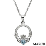 ShanOre Claddagh Birthstone March Necklace