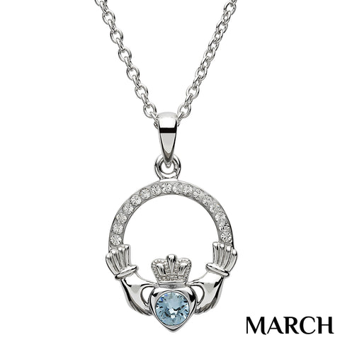 ShanOre Claddagh Birthstone March Necklace