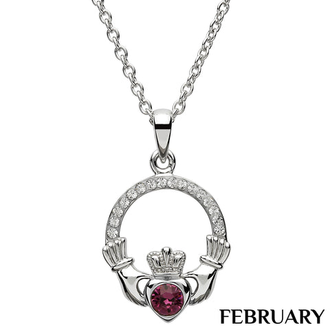 ShanOre Claddagh Birthstone February Necklace