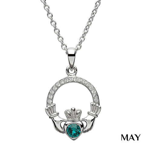 ShanOre Claddagh Birthstone May Necklace