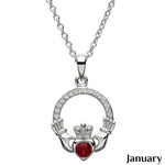 ShanOre Claddagh Birthstone January Necklace