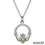 ShanOre Claddagh Birthstone August Necklace