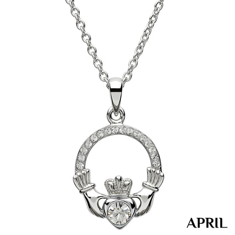 ShanOre Claddagh Birthstone April Necklace
