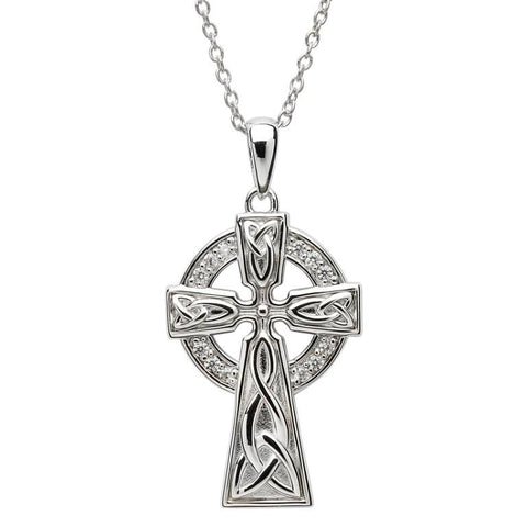 ShanOre Trinity Knot Silver Cross Necklace