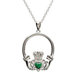 ShanOre Claddagh Green CZ Stone Necklace